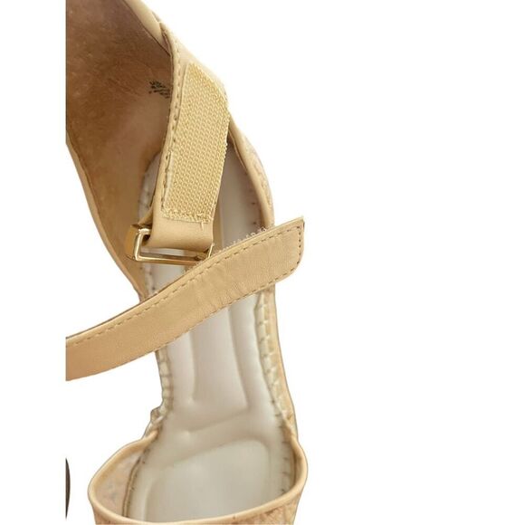 Franco Sarto Marsha Espadrille Wedge Sandals Beige Size 8.5 M - Picture 4 of 16
